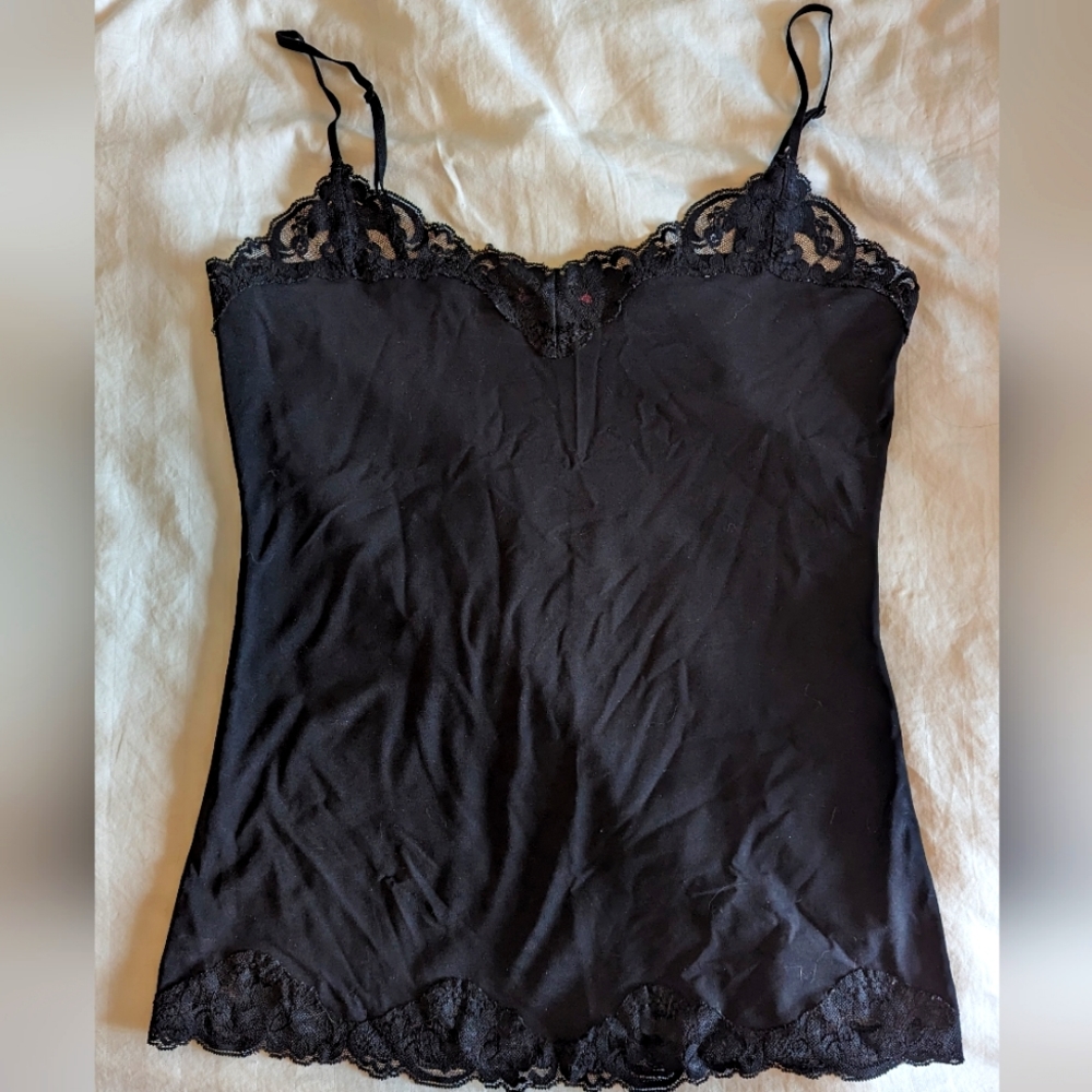 Black tank with lace detail